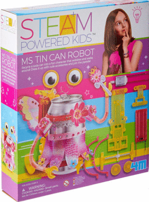 4M STEAM POWERED GIRLS - GIRL TIN CANS CONSTRUCTION TOYS