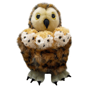 TAWNY OWL WITH 3 BABIES HIDE-AWAYS PUPPET
