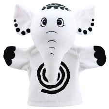 MY FIRST BLACK & WHITE PUPPETS  ELEPHANT