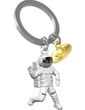 METALMORPHOSE KEYCHAIN ASTRONAUT AND SATURN