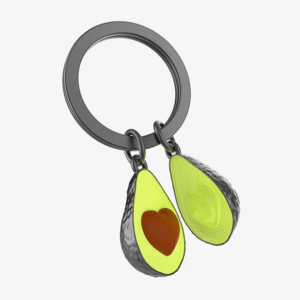 METALMORPHOSE KEYCHAIN AVOCADO WITH HEART-SHAPED PIT 