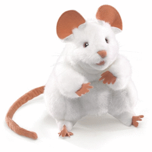 WHITE MOUSE PUPPET