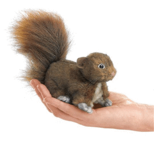 MINI RED SQUIRREL FINGER PUPPET