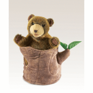 BEAR IN TREE STUMP PUPPET