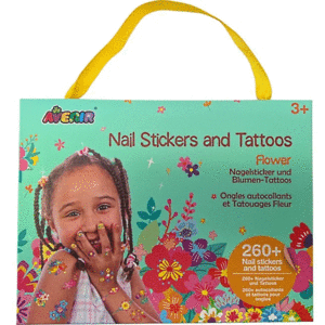 NAIL STICKERS AND TATTOOS FLOWER GREEN