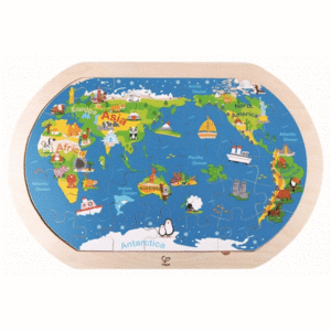 AROUND THE WORLD WOODEN MAP PUZZLE - 36 PCS