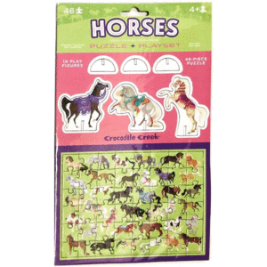 PUZZLE+PLAYSET HORSES (48+10PC)