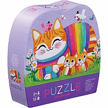 MINI PUZZLE CUDDLY CAT 12 PC