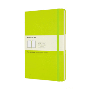 MOLESKINE: LIBRETA CLÁSICA GRANDE VERDE LIMÓN HOJA BLANCA PASTA DURA.