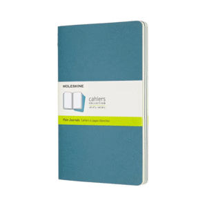 MOLESKINE: . SET DE 3 LIBRETAS GRANDES AZUL ENÉRGICO HOJA BLANCA PASTA SUAVE.