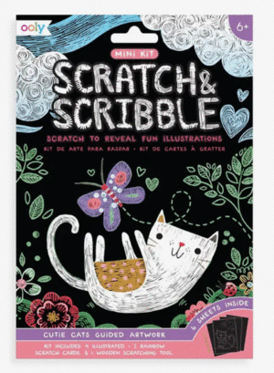 OOLY MINI SCRATCH & SCRIBBLE ART KIT: CUTIE CATS