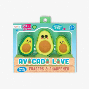 OOLY AVOCADO LOVE ERASER & SHARPENER SET