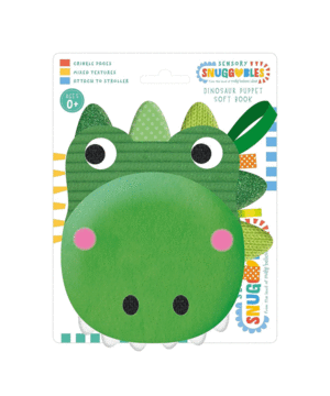SENSORY SNUGGABLES DINOSAUR HAND-PUPPET SOFT BOOK