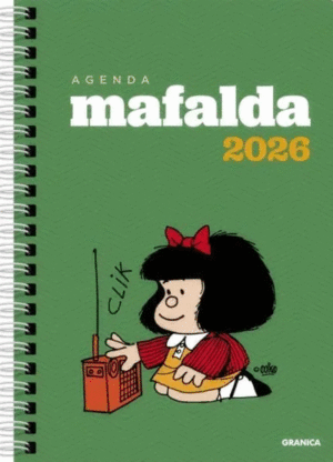 AGENDA MAFALDA 2026 ANILLADA VERDE