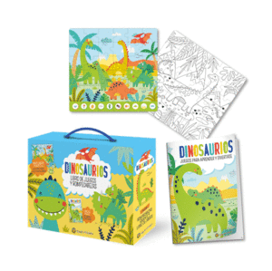 SET DINOSAURIOS  UN LIBRO Y UN ROMPECABEZAS GIGANTE 3 EN 1